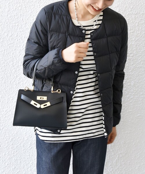 TAION（タイオン）の「TAION:〈手洗い可能〉インナー ショート ダウン ジャケット 24FW（ダウンジャケット/コート・レディース・クリーム/ライトブルー/ブラック/ホワイト・ONE SIZE）」の3枚目の写真