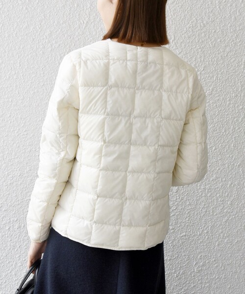 TAION（タイオン）の「TAION:〈手洗い可能〉インナー ショート ダウン ジャケット 24FW（ダウンジャケット/コート・レディース・クリーム/ライトブルー/ブラック/ホワイト・ONE SIZE）」の9枚目の写真