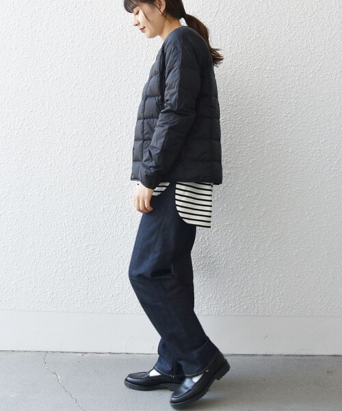 TAION（タイオン）の「TAION:〈手洗い可能〉インナー ショート ダウン ジャケット 24FW（ダウンジャケット/コート・レディース・クリーム/ライトブルー/ブラック/ホワイト・ONE SIZE）」の11枚目の写真