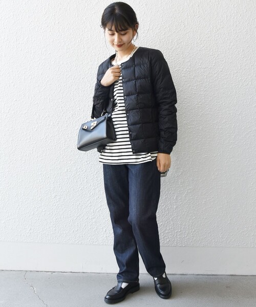 TAION（タイオン）の「TAION:〈手洗い可能〉インナー ショート ダウン ジャケット 24FW（ダウンジャケット/コート・レディース・クリーム/ライトブルー/ブラック/ホワイト・ONE SIZE）」の12枚目の写真