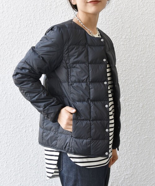 TAION（タイオン）の「TAION:〈手洗い可能〉インナー ショート ダウン ジャケット 24FW（ダウンジャケット/コート・レディース・クリーム/ライトブルー/ブラック/ホワイト・ONE SIZE）」の15枚目の写真