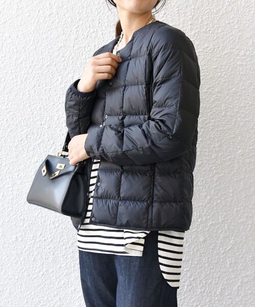 TAION（タイオン）の「TAION:〈手洗い可能〉インナー ショート ダウン ジャケット 24FW（ダウンジャケット/コート・レディース・クリーム/ライトブルー/ブラック/ホワイト・ONE SIZE）」の16枚目の写真