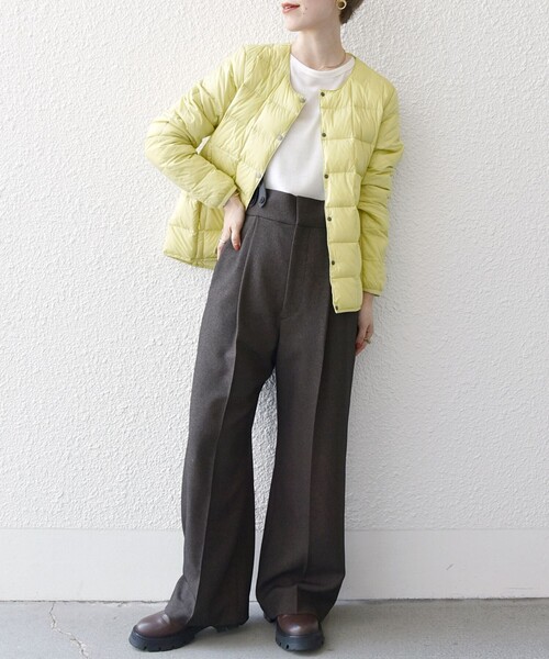 TAION（タイオン）の「TAION:〈手洗い可能〉インナー ショート ダウン ジャケット 24FW（ダウンジャケット/コート・レディース・クリーム/ライトブルー/ブラック/ホワイト・ONE SIZE）」の17枚目の写真