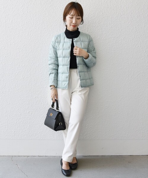 TAION（タイオン）の「TAION:〈手洗い可能〉インナー ショート ダウン ジャケット 24FW（ダウンジャケット/コート・レディース・クリーム/ライトブルー/ブラック/ホワイト・ONE SIZE）」の22枚目の写真