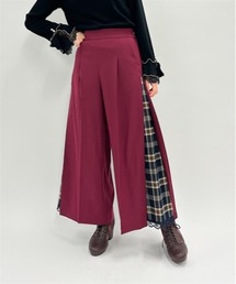 サイドチェックワイドパンツ