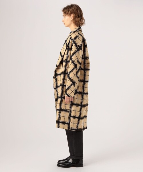 MARTIN GRANT(マーティングラント)の「MARTIN GRANT COCOON COAT グレンチェック コクーンコート(チェスターコート・レディース・ライトベージュ・36)」の3枚目の写真