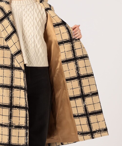 MARTIN GRANT(マーティングラント)の「MARTIN GRANT COCOON COAT グレンチェック コクーンコート(チェスターコート・レディース・ライトベージュ・36)」の5枚目の写真