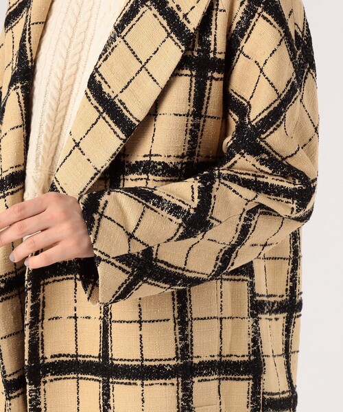 MARTIN GRANT(マーティングラント)の「MARTIN GRANT COCOON COAT グレンチェック コクーンコート(チェスターコート・レディース・ライトベージュ・36)」の8枚目の写真