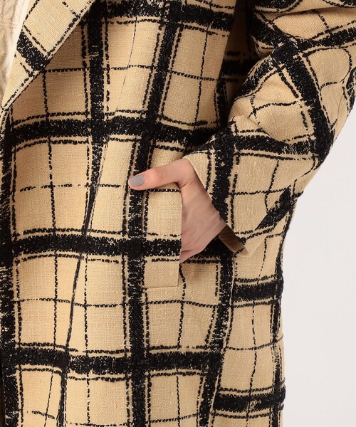 MARTIN GRANT(マーティングラント)の「MARTIN GRANT COCOON COAT グレンチェック コクーンコート(チェスターコート・レディース・ライトベージュ・36)」の9枚目の写真