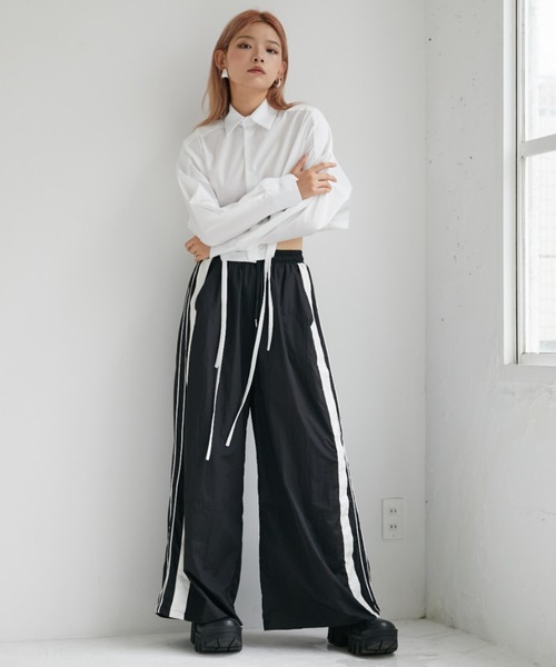 VeLV(ヴェルヴ)の「SIDELINE WIDE PANTS サイドラインワイドパンツ(その他パンツ・レディース・レッド/ブラック・FREE)」の8枚目の写真