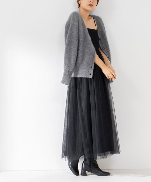 NOLLEY’S Sophi(ノーリーズソフィ)の「《手洗い可能》チュールビスチェワンピース(ワンピース・レディース・ブラック・38)」の1枚目の写真