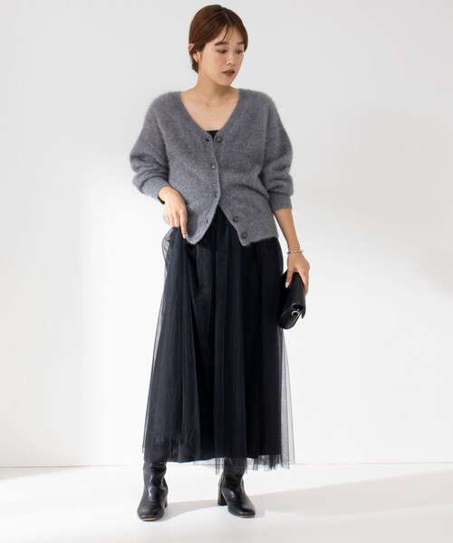 NOLLEY’S Sophi(ノーリーズソフィ)の「《手洗い可能》チュールビスチェワンピース(ワンピース・レディース・ブラック・38)」の5枚目の写真