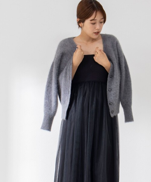 NOLLEY’S Sophi(ノーリーズソフィ)の「《手洗い可能》チュールビスチェワンピース(ワンピース・レディース・ブラック・38)」の6枚目の写真