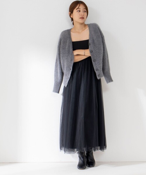 NOLLEY’S Sophi(ノーリーズソフィ)の「《手洗い可能》チュールビスチェワンピース(ワンピース・レディース・ブラック・38)」の7枚目の写真