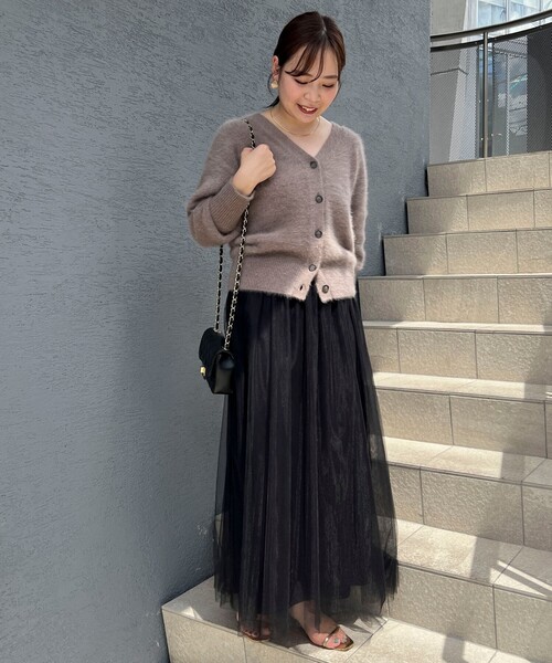 NOLLEY’S Sophi(ノーリーズソフィ)の「《手洗い可能》チュールビスチェワンピース(ワンピース・レディース・ブラック・38)」の9枚目の写真