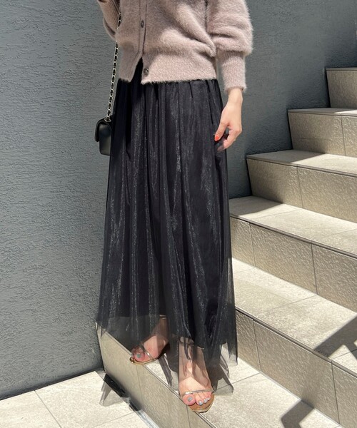 NOLLEY’S Sophi(ノーリーズソフィ)の「《手洗い可能》チュールビスチェワンピース(ワンピース・レディース・ブラック・38)」の11枚目の写真