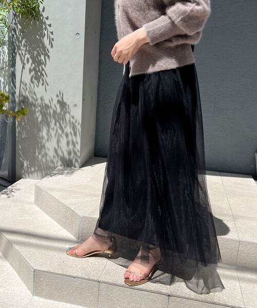 NOLLEY’S Sophi(ノーリーズソフィ)の「《手洗い可能》チュールビスチェワンピース(ワンピース・レディース・ブラック・38)」の13枚目の写真