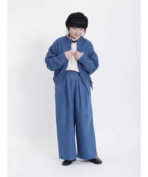 Samansa Mos2（サマンサ モスモス）の「スタンド襟フリル配色ブラウス（シャツ/ブラウス・レディース・イエロー/ベージュ/キナリ/チャコールグレー・F）」の14枚目の写真