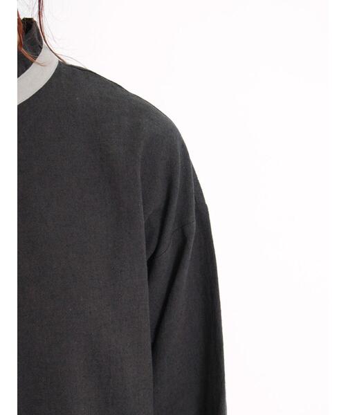 Samansa Mos2（サマンサ モスモス）の「スタンド襟フリル配色ブラウス（シャツ/ブラウス・レディース・イエロー/ベージュ/キナリ/チャコールグレー・F）」の20枚目の写真