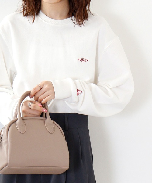 BALL（ボール）の「BALL OE裏毛ワンポイントロゴトレーナー（スウェット・メンズ・グリーン/カーキ/キャメル/ブラック/ダークグレー/ブルー/モカ/ブラウン/オフホワイト/チャコール/ネイビー/トップグレー・L/LL/M）」の13枚目の写真