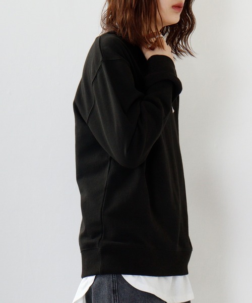 BALL（ボール）の「BALL OE裏毛ワンポイントロゴトレーナー（スウェット・メンズ・グリーン/カーキ/キャメル/ブラック/ダークグレー/ブルー/モカ/ブラウン/オフホワイト/チャコール/ネイビー/トップグレー・L/LL/M）」の19枚目の写真