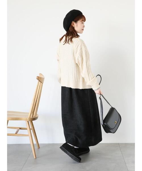 エポカsize40 ボレロ カーディガン ehka sopo（エヘカソポ）の「ネップ糸クルーカーディガン