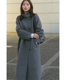 N.（N. Natural Beauty Basic） | 【S Size Line】◆パイルメルトンスタンドカラーロングコート(ステンカラーコート)