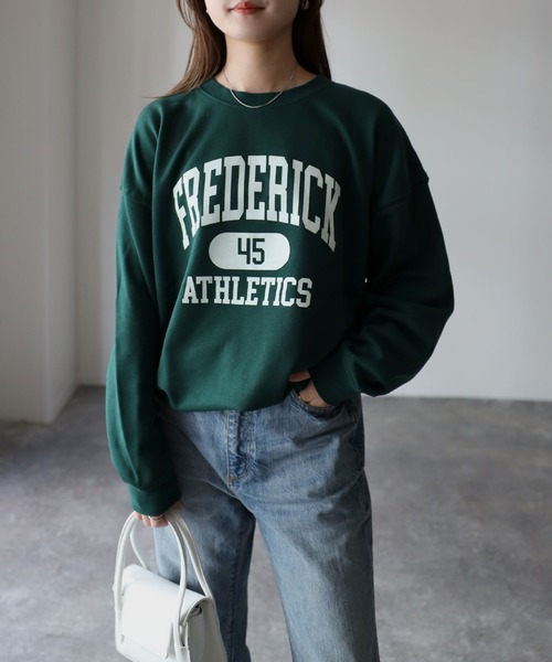 Riberry（リベリー）の「FREDERICKプリントトレーナー（スウェット・レディース・オートミール/ブラック/ネイビー/グリーン/アイボリー/チャコールグレー・FREE）」の10枚目の写真