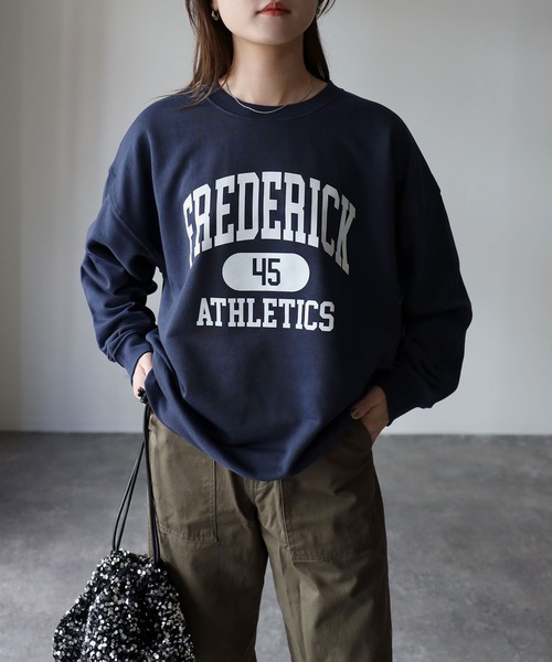 Riberry（リベリー）の「FREDERICKプリントトレーナー（スウェット・レディース・オートミール/ブラック/ネイビー/グリーン/アイボリー/チャコールグレー・FREE）」の14枚目の写真