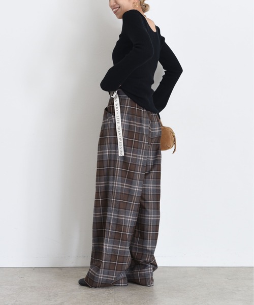ロゴテープベルト タックワイドパンツ Eimee Law│Eimee Law & LHELBIE