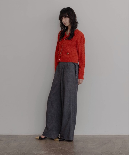 ロゴテープベルト タックワイドパンツ Eimee Law│Eimee Law & LHELBIE