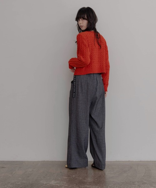 Eimee Law（エイミーロウ）の「ロゴテープベルト タックワイドパンツ（その他パンツ・レディース・ブラック/チャコールグレー/ダークベージュ/ブラウン/グレー系・38/FREE）」の16枚目の写真