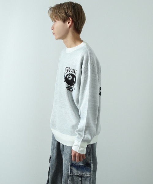 improves（インプローブス）の「グラフィック ジャガード クルーネックニット（ニット/セーター・メンズ・ブラック系/ホワイト/ブラック系1/ブラック/ホワイト系/ホワイト系1・MEDIUM/LARGE）」の8枚目の写真