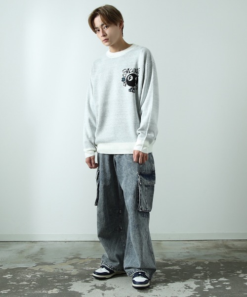 improves（インプローブス）の「グラフィック ジャガード クルーネックニット（ニット/セーター・メンズ・ブラック系/ホワイト/ブラック系1/ブラック/ホワイト系/ホワイト系1・MEDIUM/LARGE）」の10枚目の写真