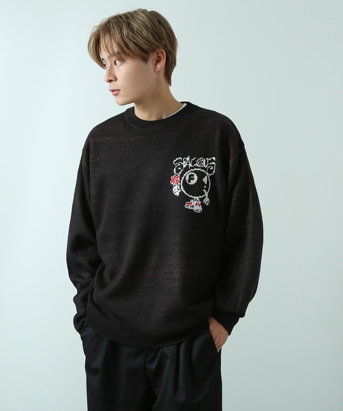 improves（インプローブス）の「グラフィック ジャガード クルーネックニット（ニット/セーター・メンズ・ブラック系/ホワイト/ブラック系1/ブラック/ホワイト系/ホワイト系1・MEDIUM/LARGE）」の11枚目の写真