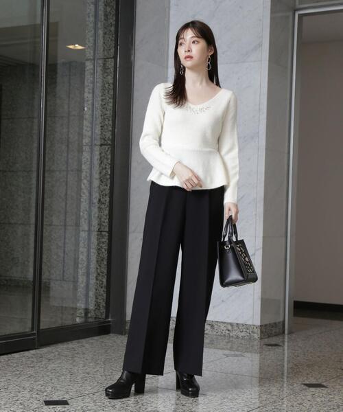PROPORTION BODY DRESSING（プロポーションボディドレッシング）の「ウエストパールパンツ / 1214130001（その他パンツ・レディース・オフホワイト/ブラック・MEDIUM/SMALL）」の3枚目の写真