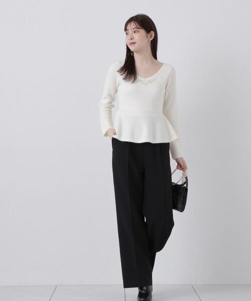 PROPORTION BODY DRESSING（プロポーションボディドレッシング）の「ウエストパールパンツ / 1214130001（その他パンツ・レディース・オフホワイト/ブラック・MEDIUM/SMALL）」の5枚目の写真