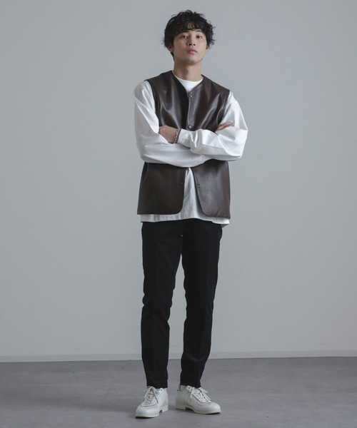 NANO universe(ナノユニバース)の「【WEB限定】コーデュロイテーパードスラックス(スラックス・メンズ・ブラック/オフホワイト/ネイビー/ベージュ/ダークブラウン・マルチサイズ)」の10枚目の写真