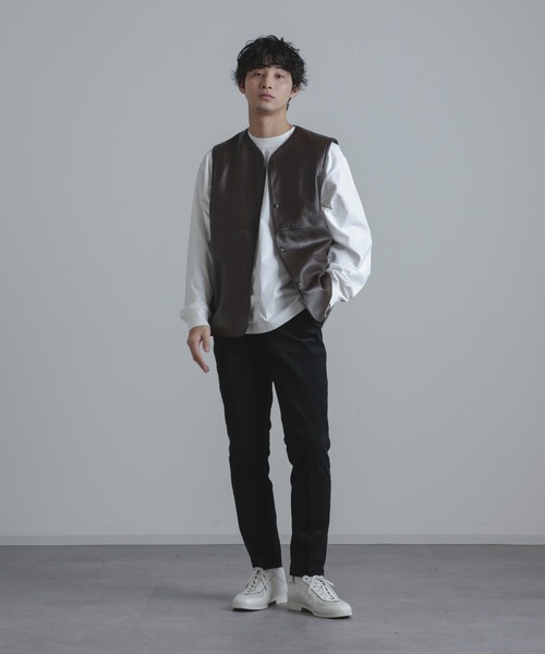 NANO universe(ナノユニバース)の「【WEB限定】コーデュロイテーパードスラックス(スラックス・メンズ・ブラック/オフホワイト/ネイビー/ベージュ/ダークブラウン・マルチサイズ)」の12枚目の写真