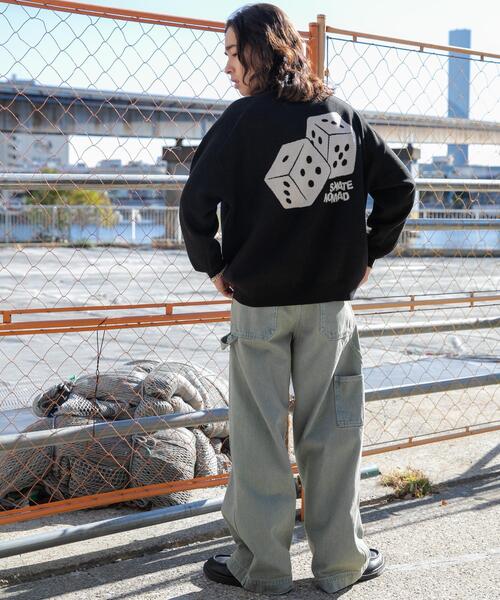 WEGO（ウィゴー）の「WEGO/ハーフジップロゴプルオーバー（ニット/セーター・メンズ・ブラック/ホワイト・LARGE/MEDIUM）」の6枚目の写真