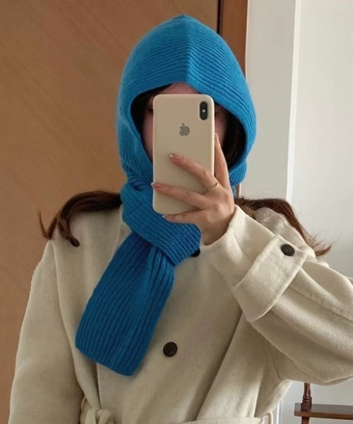 Vipoa(ヴィポア)の「カラーマフラーコンビハット(マフラー・レディース・レッド/ブラウン/ブラック/グレー/ブルー/アイボリー・FREE)」の5枚目の写真