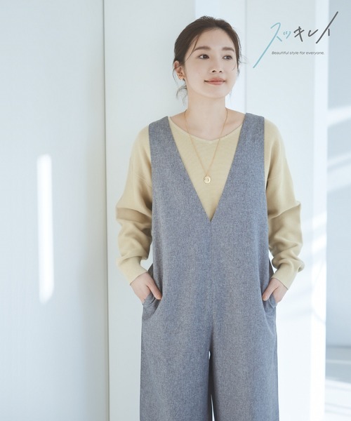 GLOBAL WORK（グローバルワーク）の「スッキレイVネックプルオーバー/975588（ニット/セーター・レディース・アイボリー/ブラック/ライトベージュ/ライトグレー/ライトグリーン/ブルー系5/モカ/ラベンダー/アイボリー系7/ブラック系その他/ライトイエロー/ネイビー系9・SMALL/MEDIUM/LARGE）」の12枚目の写真