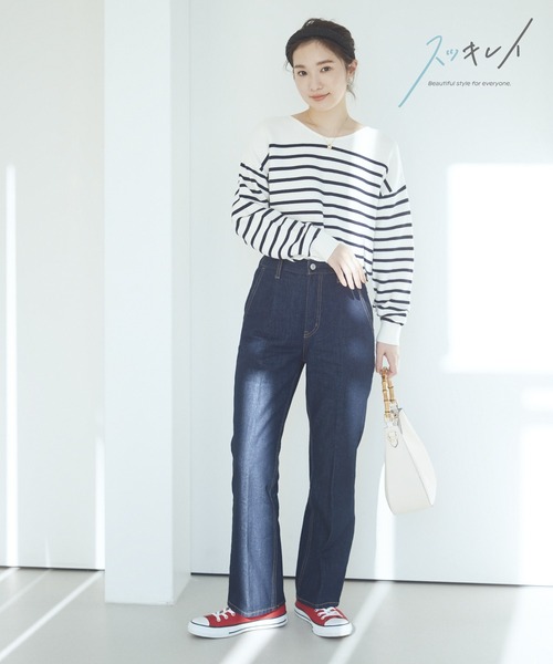 GLOBAL WORK（グローバルワーク）の「スッキレイVネックプルオーバー/975588（ニット/セーター・レディース・アイボリー/ブラック/ライトベージュ/ライトグレー/ライトグリーン/ブルー系5/モカ/ラベンダー/アイボリー系7/ブラック系その他/ライトイエロー/ネイビー系9・SMALL/MEDIUM/LARGE）」の20枚目の写真