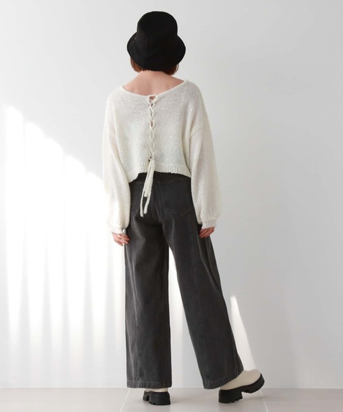 archives(アルシーヴ)の「パネル切替ワイドデニム(デニムパンツ・レディース・グレー/サックスブルー・SMALL/MEDIUM)」の16枚目の写真