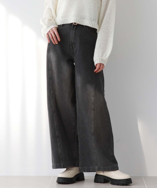 archives(アルシーヴ)の「パネル切替ワイドデニム(デニムパンツ・レディース・グレー/サックスブルー・SMALL/MEDIUM)」の20枚目の写真