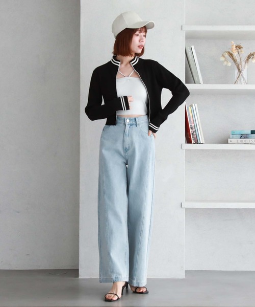 archives(アルシーヴ)の「パネル切替ワイドデニム(デニムパンツ・レディース・グレー/サックスブルー・SMALL/MEDIUM)」の8枚目の写真