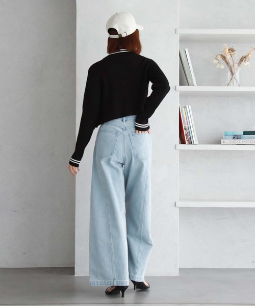 archives(アルシーヴ)の「パネル切替ワイドデニム(デニムパンツ・レディース・グレー/サックスブルー・SMALL/MEDIUM)」の9枚目の写真