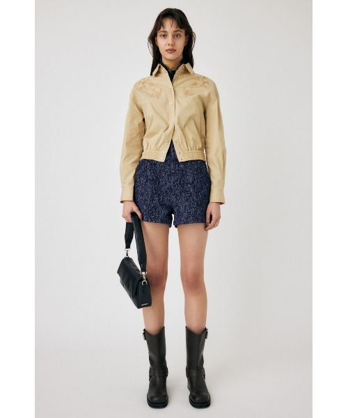 MOUSSY(マウジー)の「WESTERN SHIRT ブルゾン(ブルゾン・レディース・ブラック/ベージュ/ライトグリーン・FREE)」の6枚目の写真