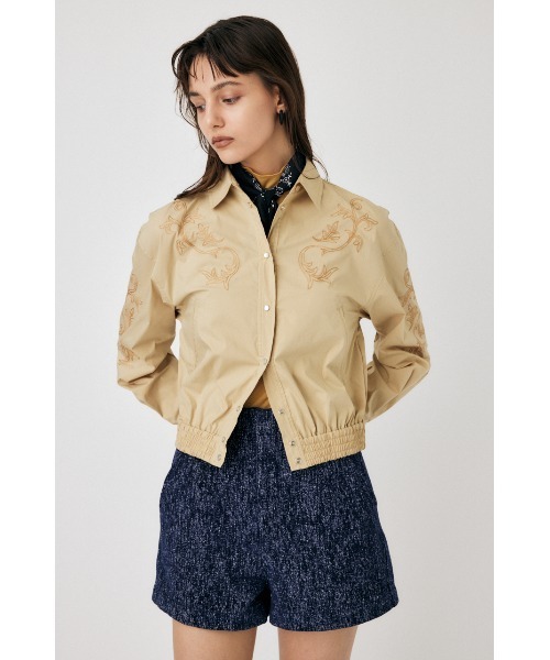 MOUSSY(マウジー)の「WESTERN SHIRT ブルゾン(ブルゾン・レディース・ブラック/ベージュ/ライトグリーン・FREE)」の8枚目の写真