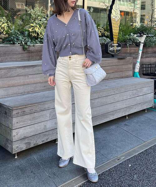 MAJESTIC LEGON（マジェスティックレゴン）の「パールキルティングバニティバッグ（ハンドバッグ・レディース・ブラック/サックスブルー/アイボリー・FREE）」の12枚目の写真